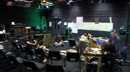 Rehearsal photo showing the final seating layout