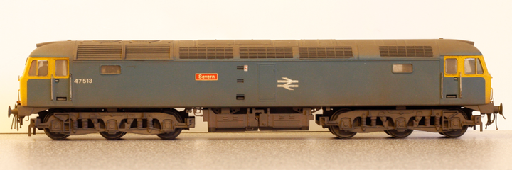 Class 47. Hornby RTR converted to EM and detailed.