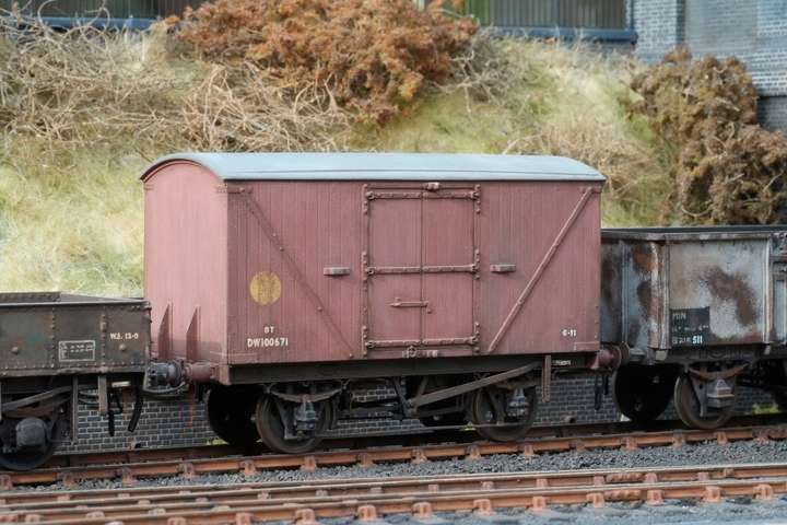Banana van with embankment behind