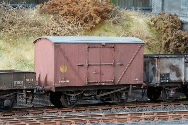 Banana van with embankment behind