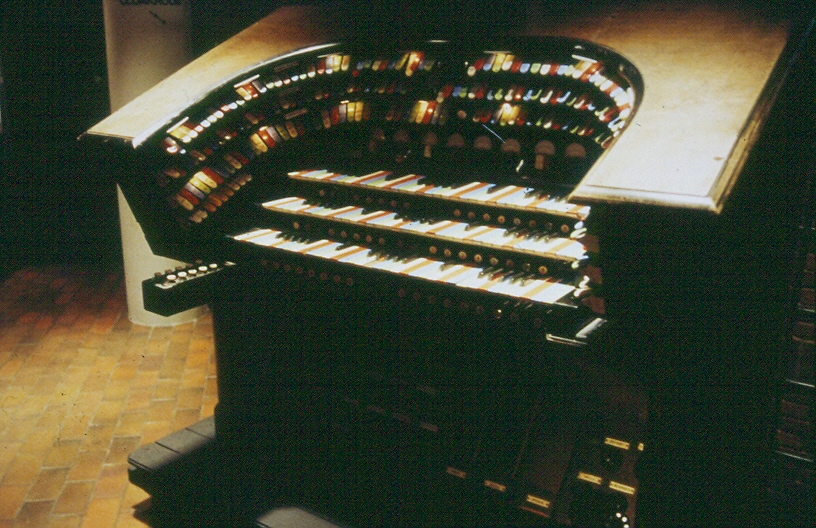 The Theatre Royal, Drury Lane Light Console at Robinson College for Colour Music event, c.1995.