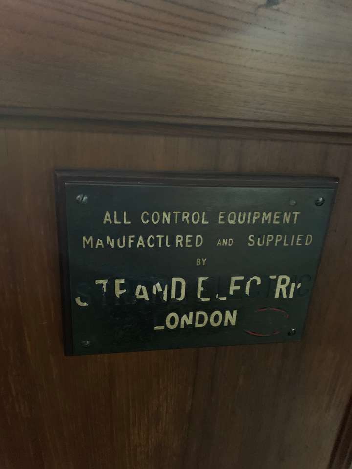 Makers name plate of the Light Console