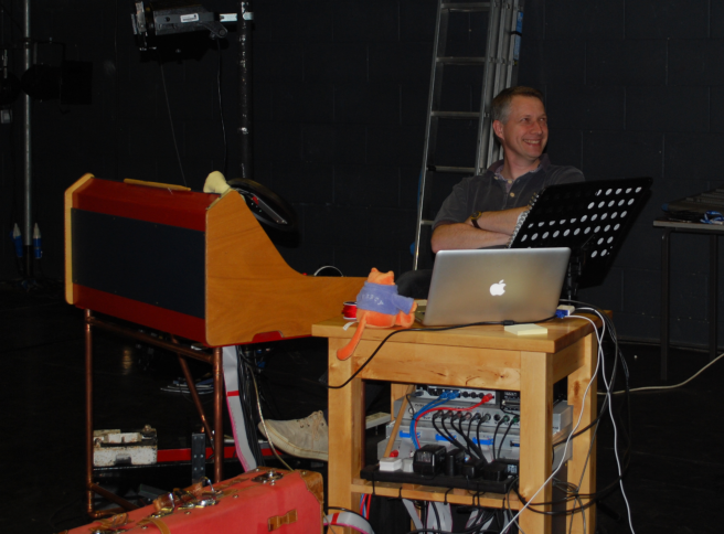 The console (and myself) in rehearsal